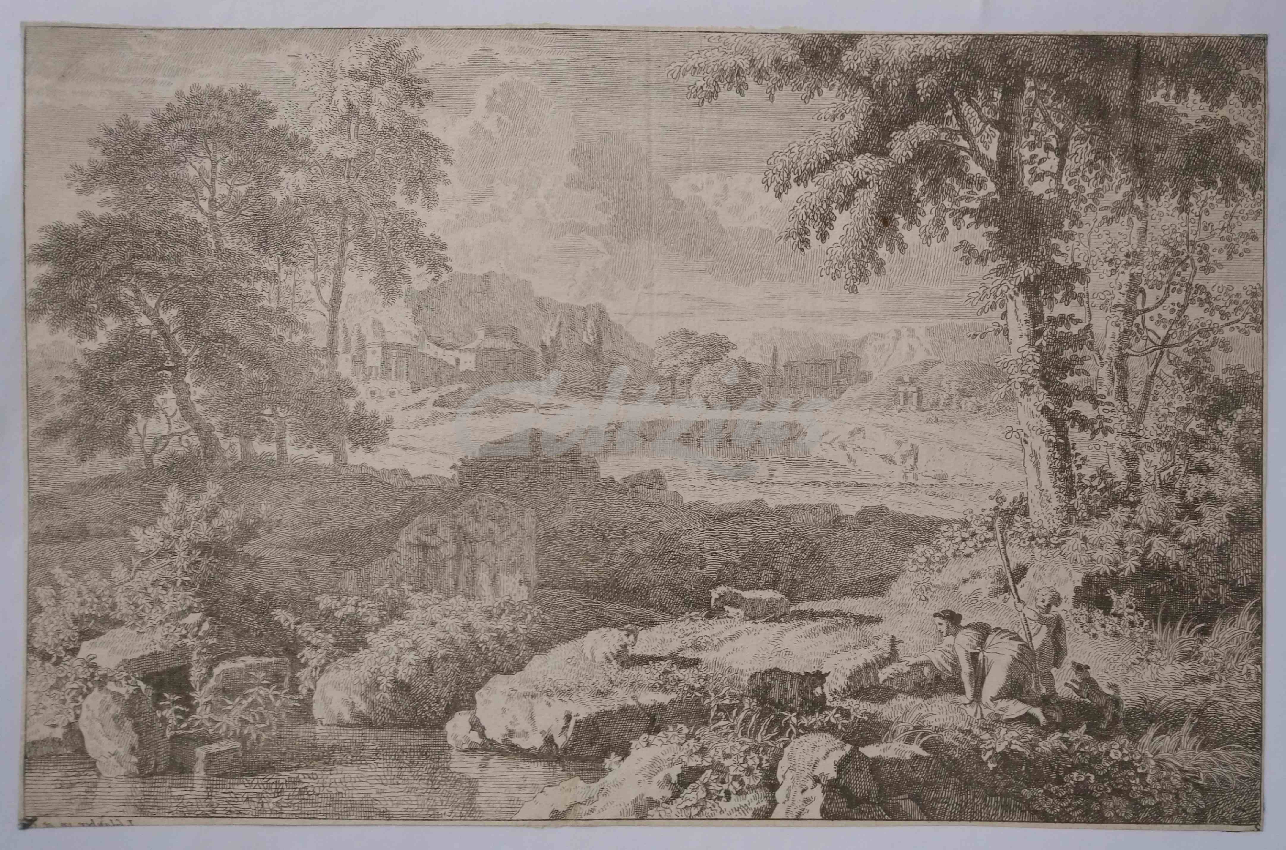 GLAUBER, JOHANNES, Arcadian landscape with shepherdess