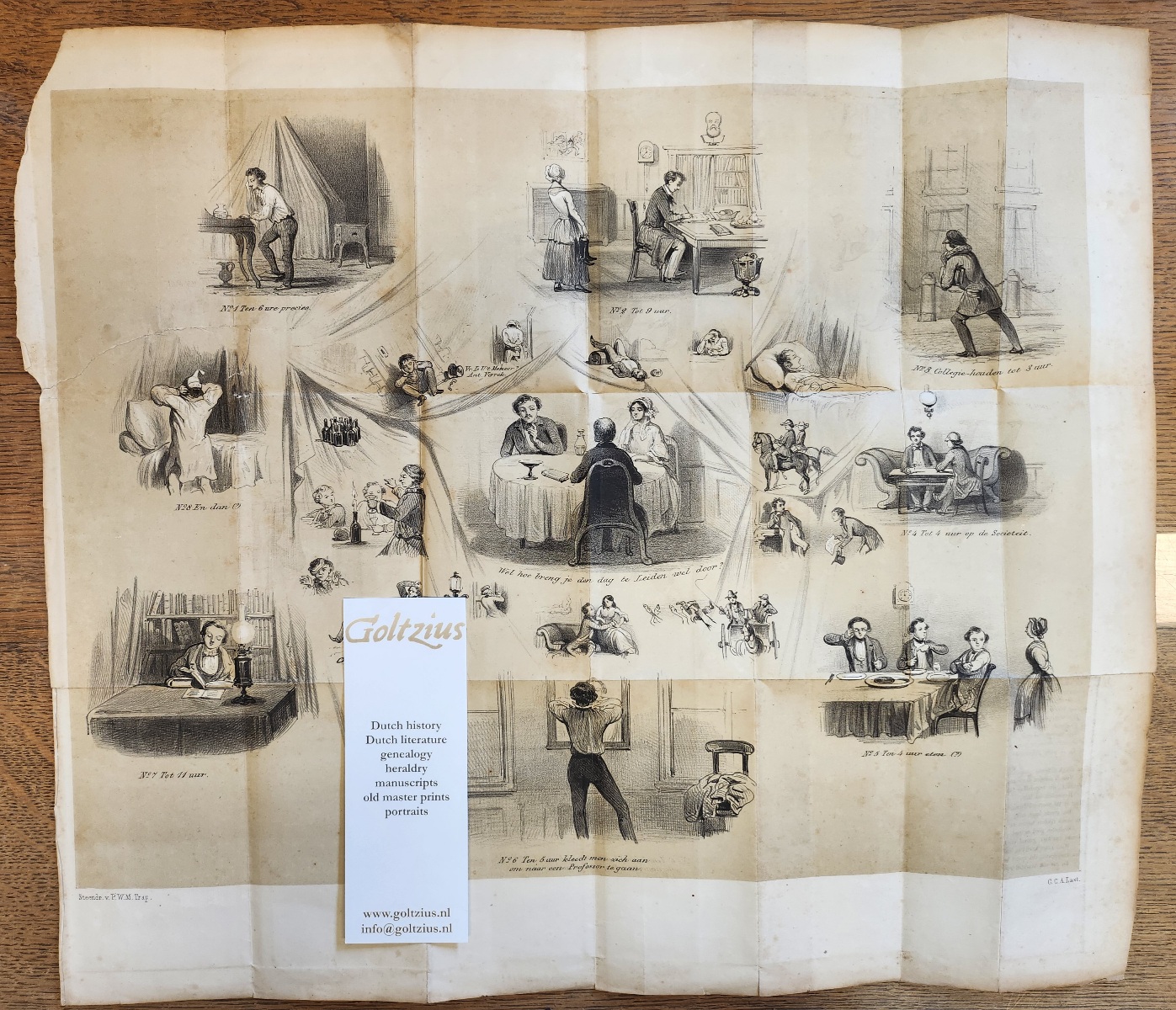 Almanakprent Leidsch Studentencorps 1853/ Almanac print