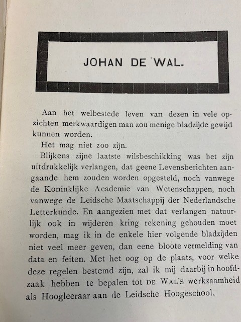 HOEVEN, H. VAN DER, Johan de Wal.