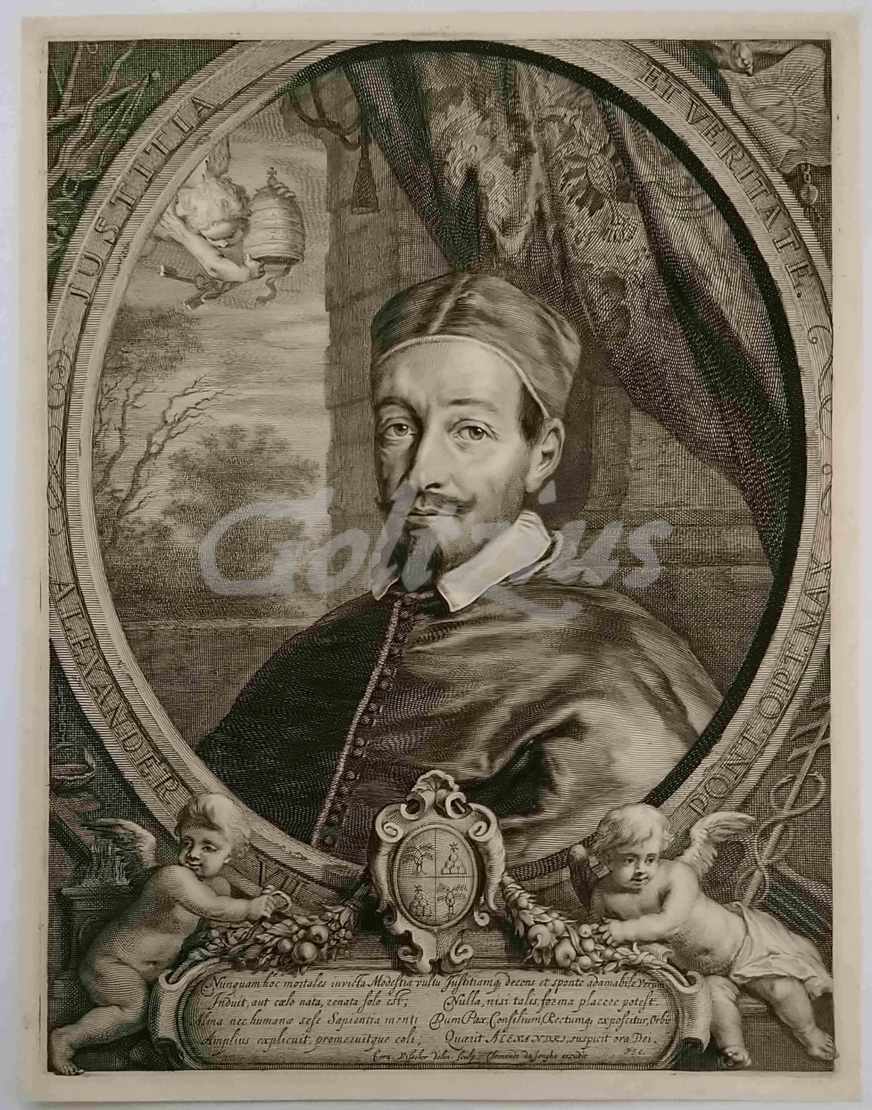VISSCHER, CORNELIS III, Portrait of Pope Alexander VII