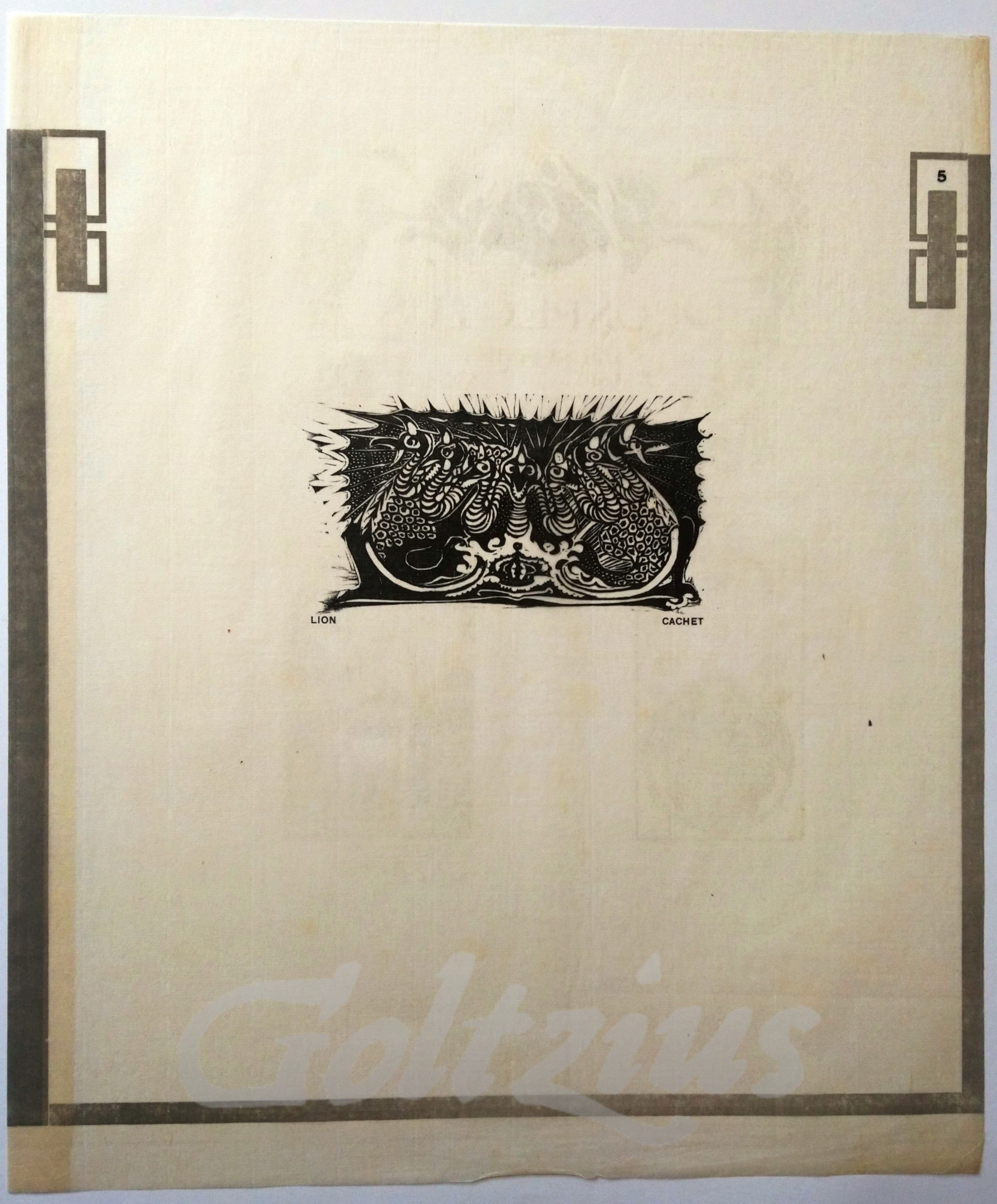 LION CACHET, CAREL ADOLPH, Dragon design