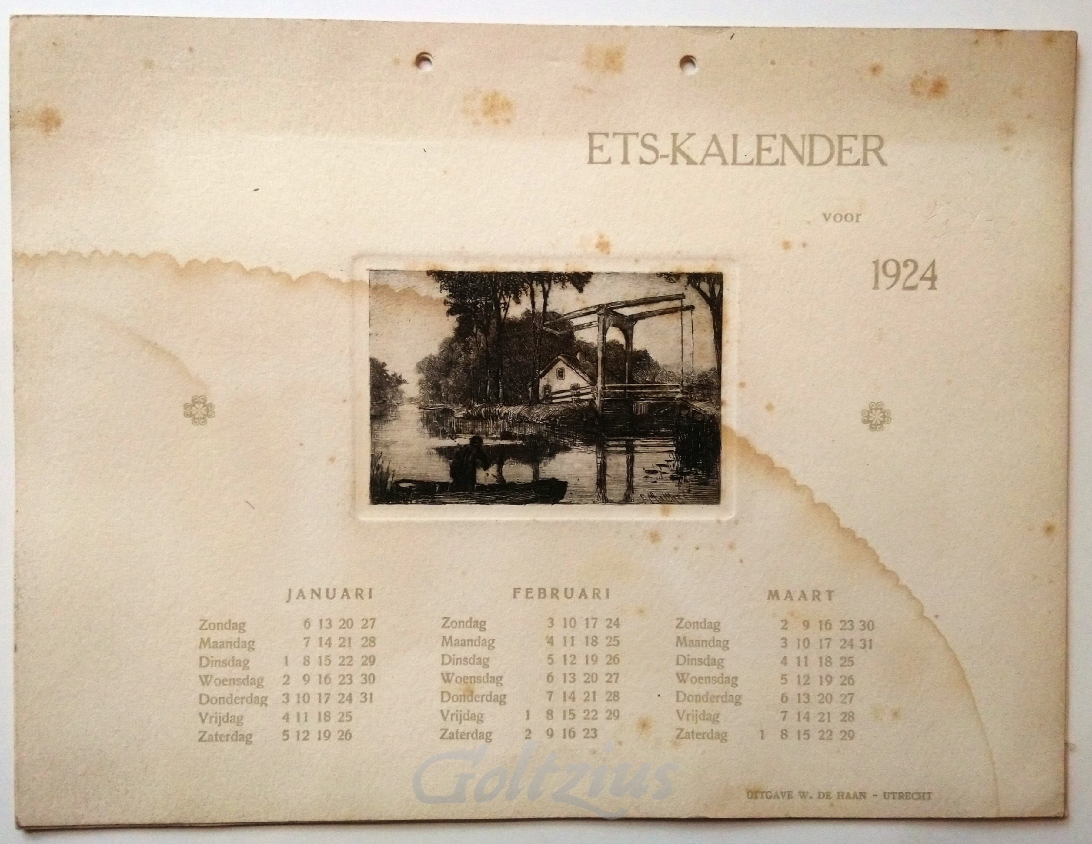 MATTHES, OSKAR PAUL, Ets-kalender voor 1924