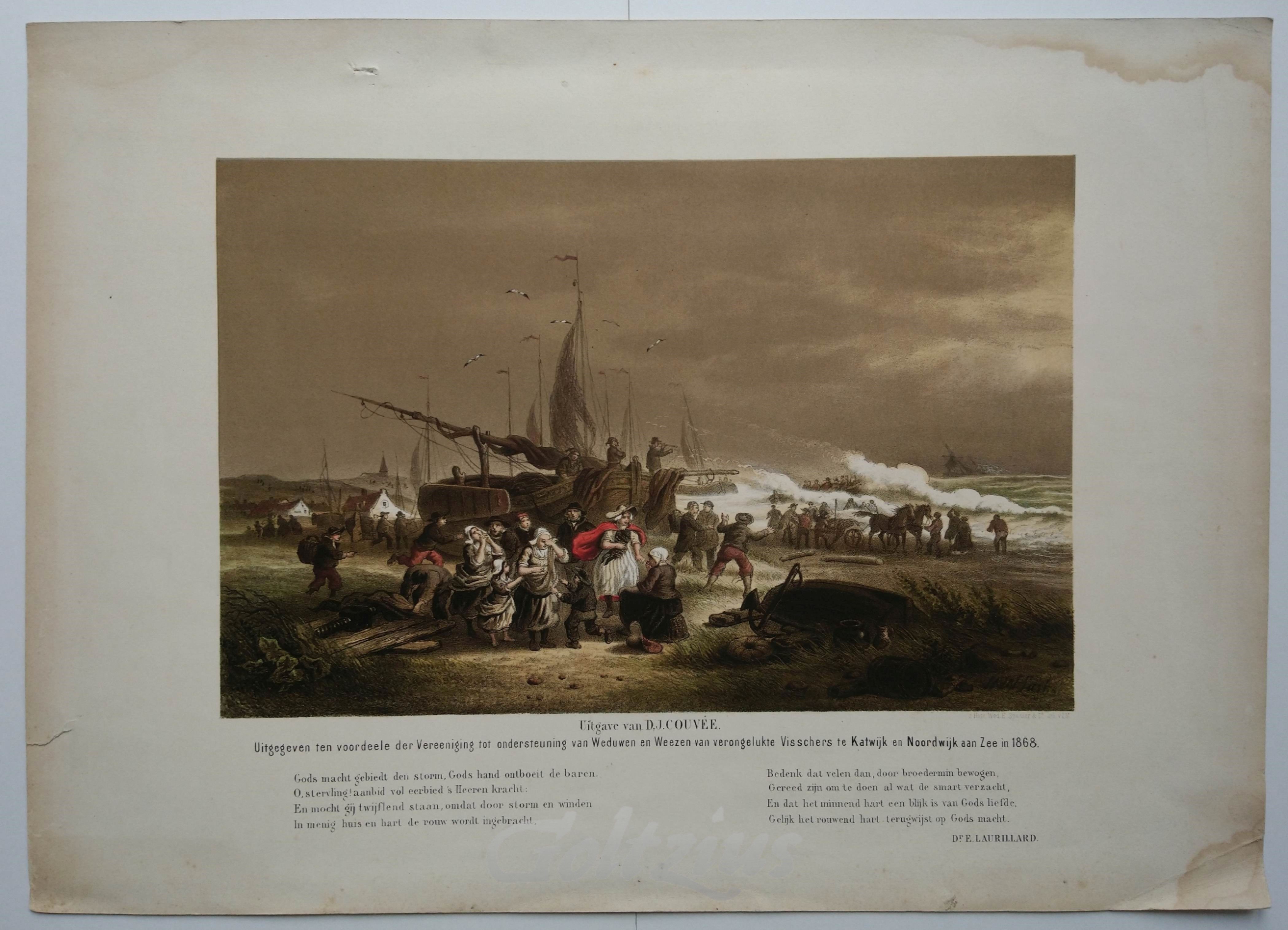 LAST, HENDRIK WILLEM, Grieving fisher's wives near the coast