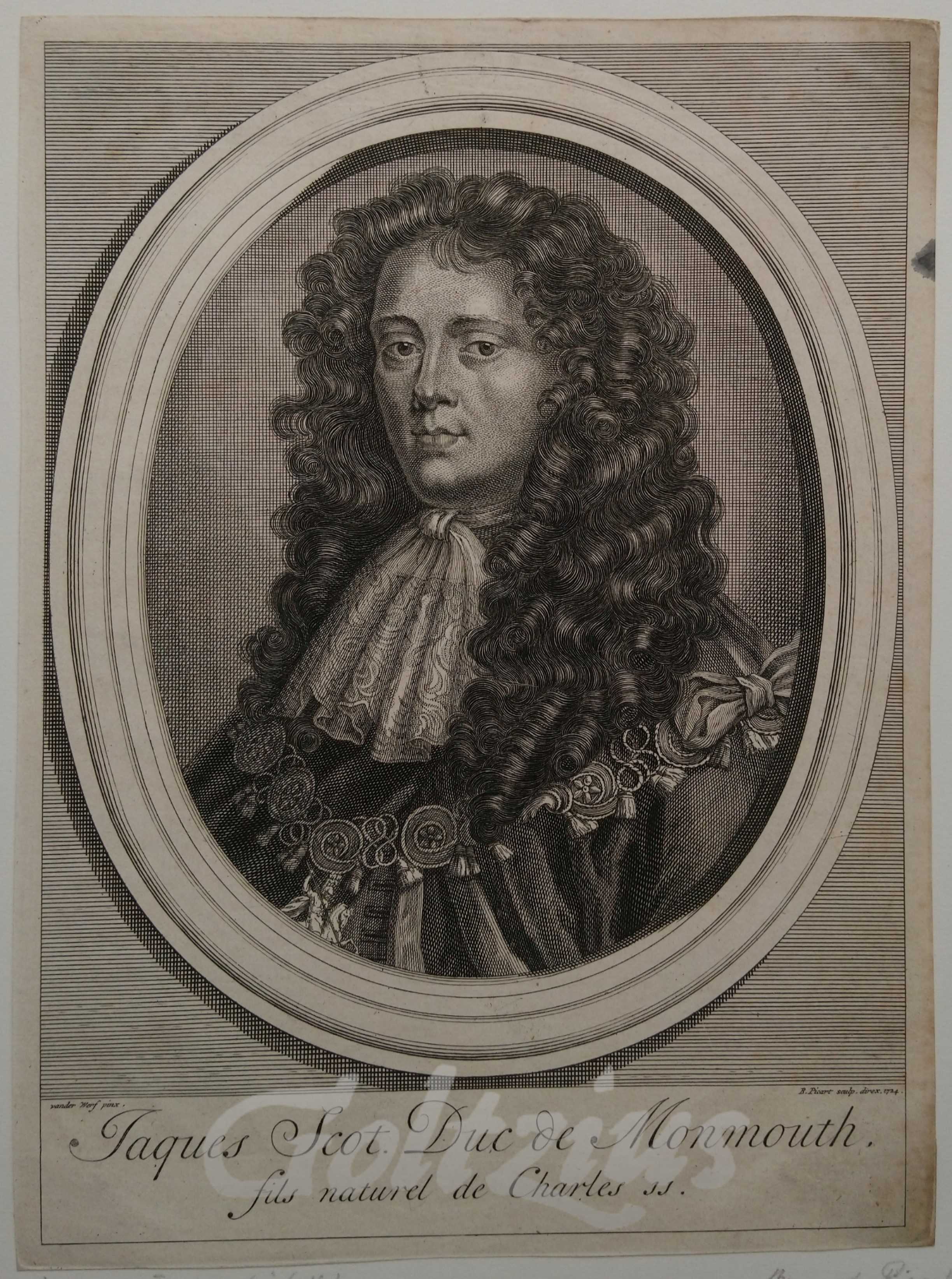 PICART, BERNARD (1673-1733), Jacques Scot. Duc de Monmouth, fils naturel de Charles ss.