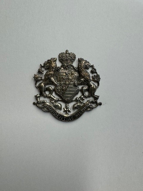  - Cap badge King of Saxony - Konig von Sachsen. Wappen des Knigreich Sachsen.