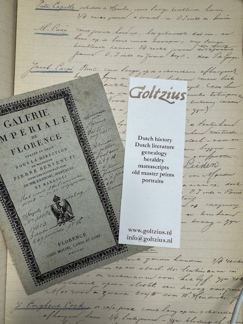 Manuscript list (handwritten and partly printed) of collections of portrait paintings in certain collections.