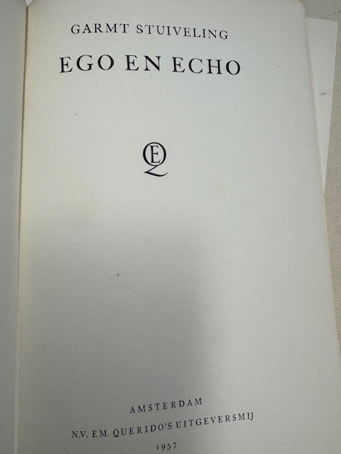 STUIVELING, G., Ego en echo. Gedichten.