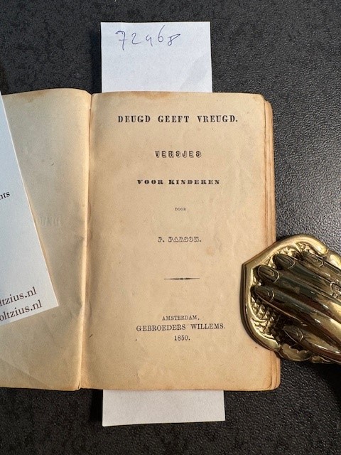 PARSON, P., Deugd geeft vreugd. Versjes voor kinderen.