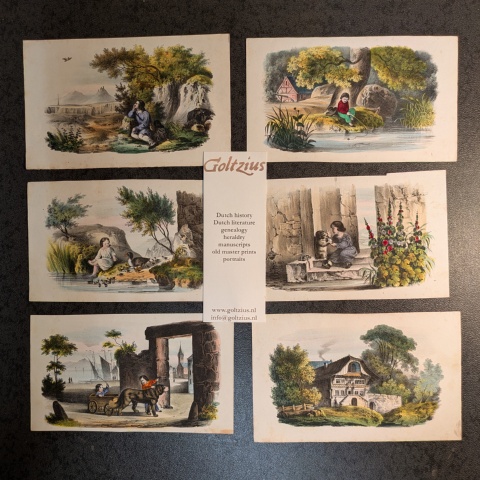 Vorlegeblätter. Landschaften zum Nachzeichnen und Illuminiren für Kinder. No. 6.
