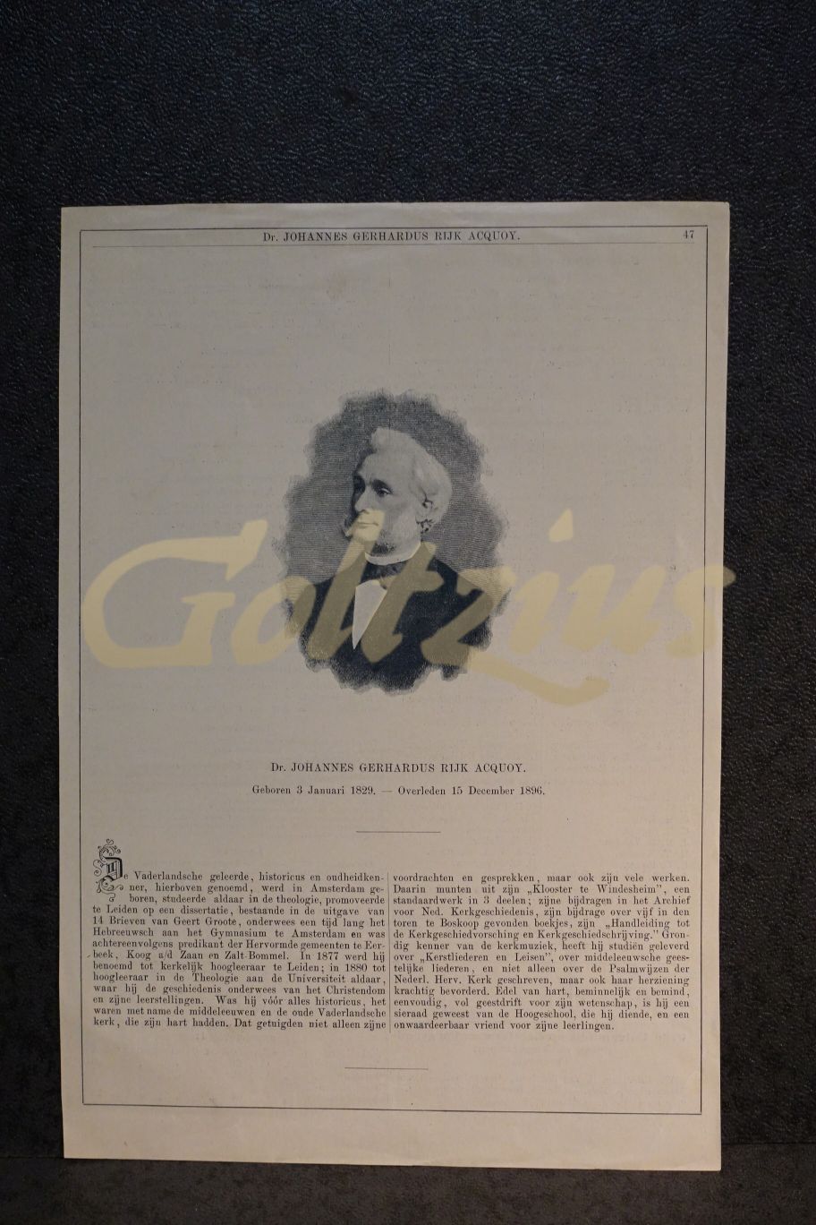 Portraits of Dr. Johannes Gerhardus Rijk Acquoy