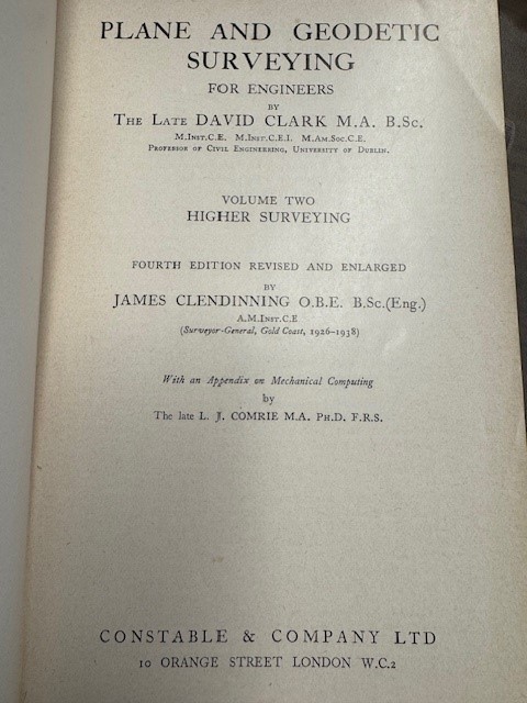 CLARK, D. A.O., Plane and Geodetic Surveying for Engineers Vol. 2