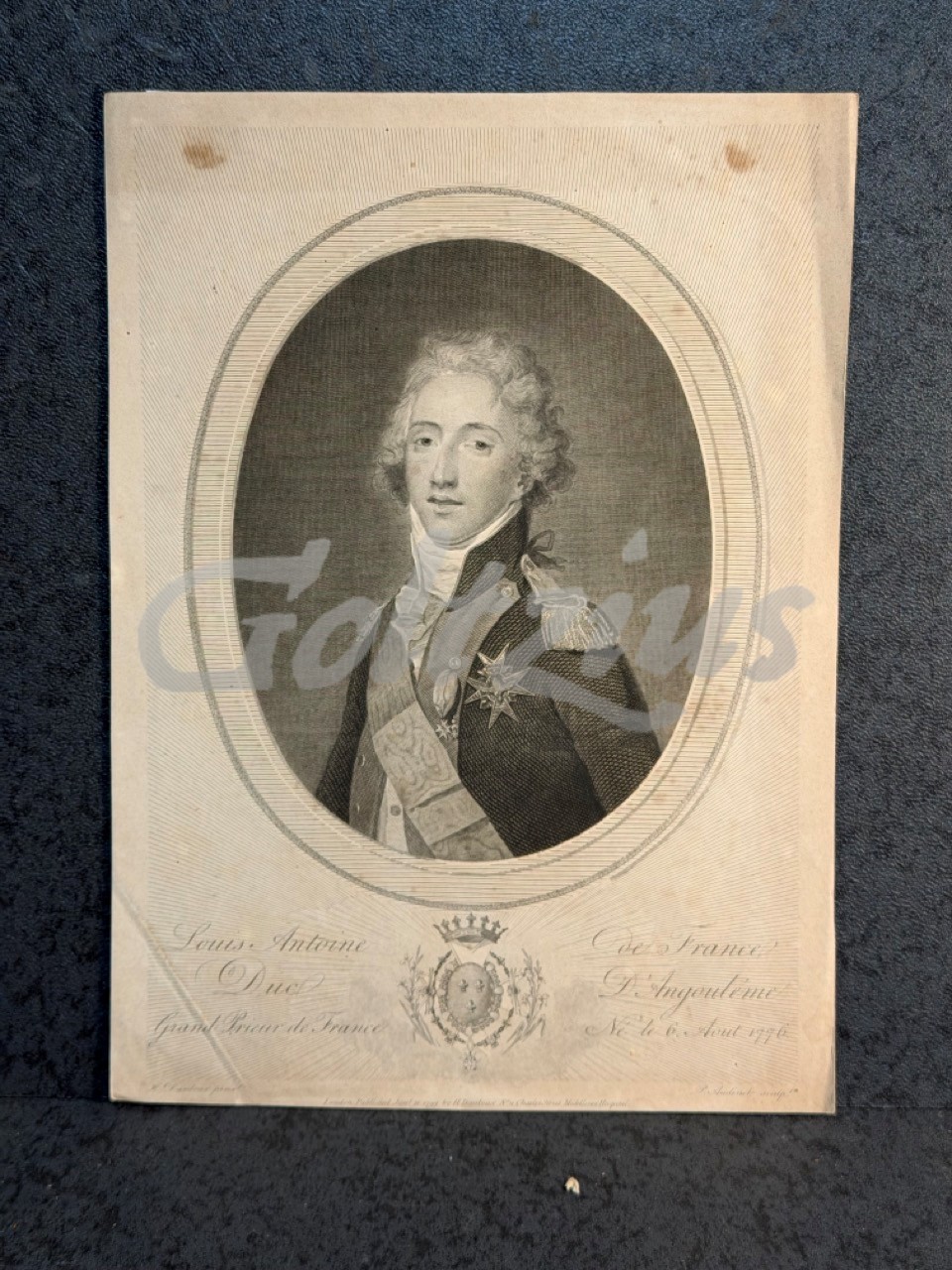 Portrait of Louis Antoine, Duke of Angoulême