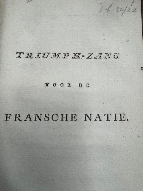 Triumph-zang voor de Fransche natie.