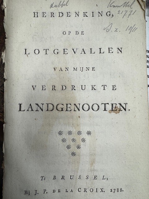 Herdenking, op de lotgevallen van mijne verdrukte landgenooten