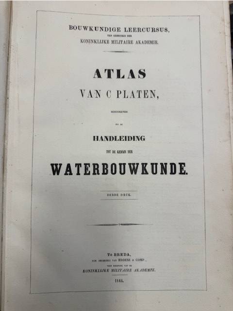 HENKET, N.H., DR. CH. M. SCHOLS., J.M. TELDERS. ( BEWERKT DOOR C. LELY ), Waterbouwkunde 1e deel, Atlas van C platen behoorende bij de handleiding tot de kennis der waterbouwkunde. Complete set in two volumes.
