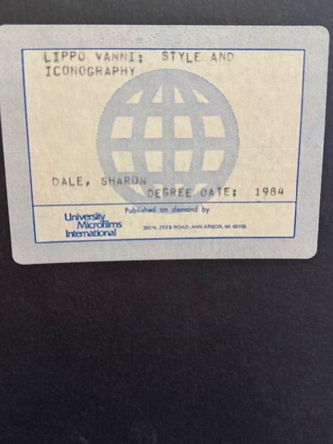 DALE, SHARON, Lippo Vanni: Style and iconography.