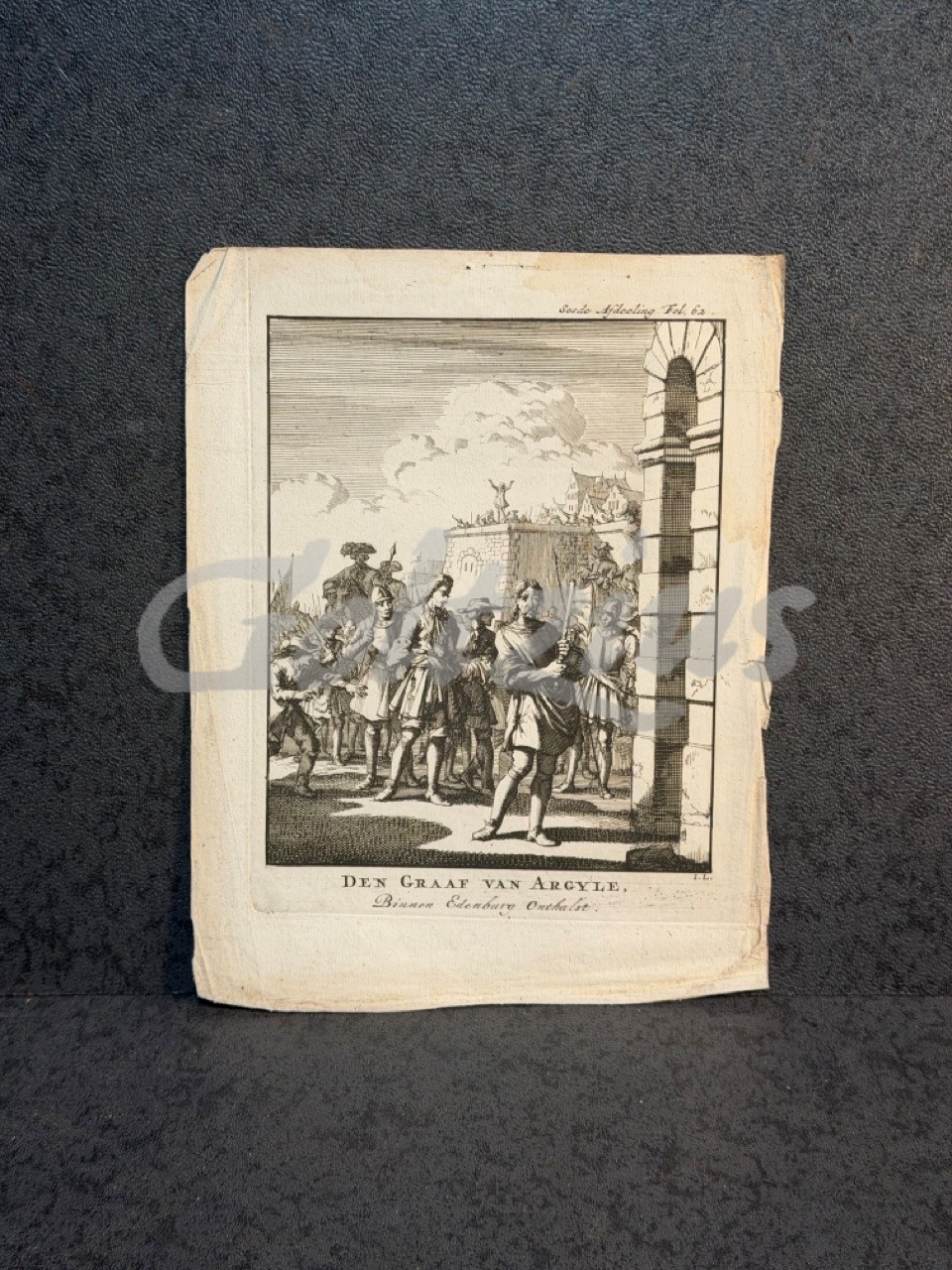 Engraving of a scene in the life of Archibald Campbell, 9th Earl of Argyll