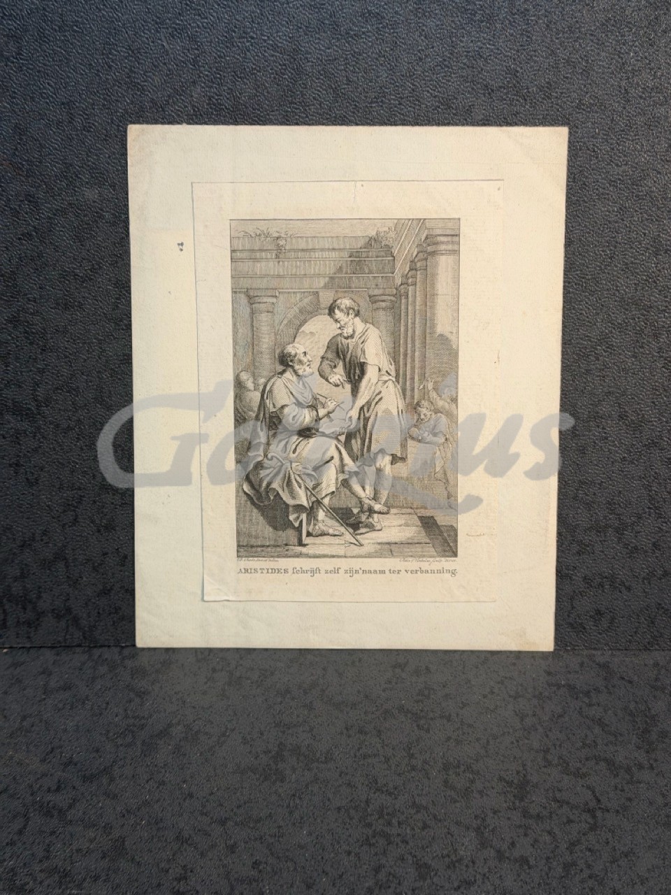 Engraving of a scene in the life of Aristides