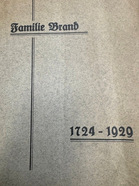 CRAEMER, A., Familie Brand 1724-1929.