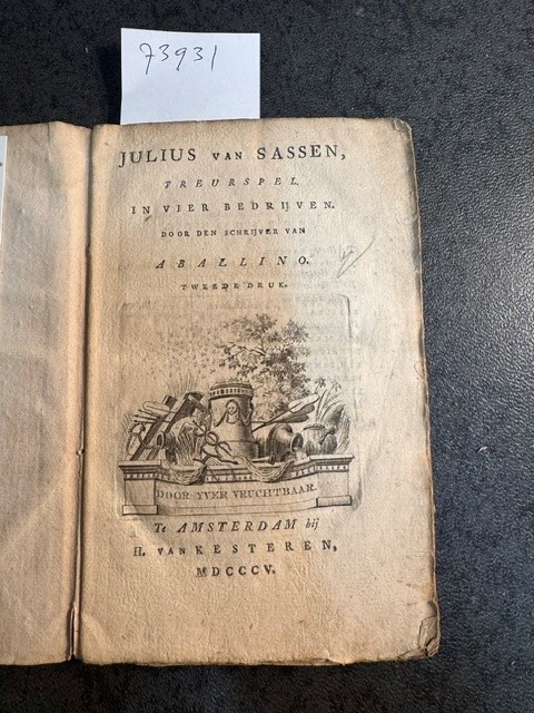 ZSCHOKKE JOHANN HEINRICH DANIEL, Julius van Sassen, treurspel in vier bedrijven