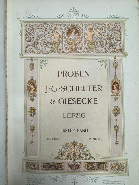 SCHELTER & GIESICKE, Proben J. G. Schelter & Giesecke. Leipzig. Erster Band