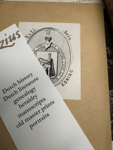Armorial bookplate ex-libris of David Koning.