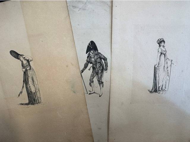 LACOSTE, P.E., Pierre-Eugene Lacoste (French 1818-1908) Costumes of Directory Paris 1875 Three Original Etchings